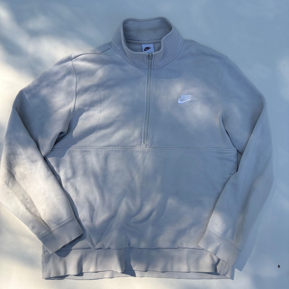 Nike Mens Sportswear Club Fleece Quarter Zip Pullover Grey DD4732-073 Size L